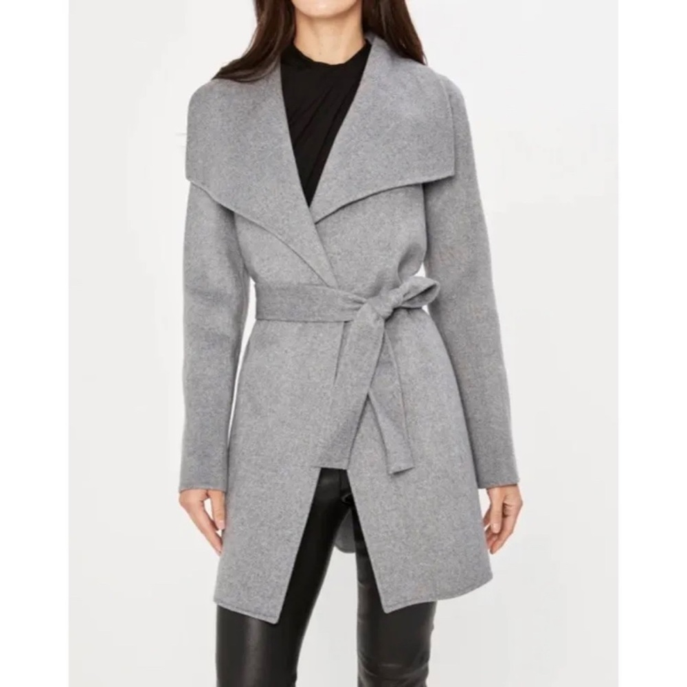 Tahari Ella Double Face Wool Belted Coat Size L/ NWOT